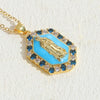 Jewelry Necklace Copper Zircon Dripping Oil Geometric Simple Style Pendant
