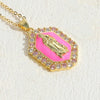 Jewelry Necklace Copper Zircon Dripping Oil Geometric Simple Style Pendant