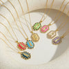 Jewelry Necklace Copper Zircon Dripping Oil Geometric Simple Style Pendant