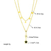 Jewelry Necklace Doublelayered Fivepointed Star Diamond Tassel Pendant Titanium Steel Geometric Electroplating