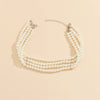 Jewelry Necklace Handmade Multilayer Imitation Pearl Plastic Resin Geometric Snake Bone Chain Women Choker