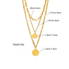 Jewelry Necklace Metal Titanium Steel Geometric Round Plate Lettering Multilayer Retro Stacked Electroplating