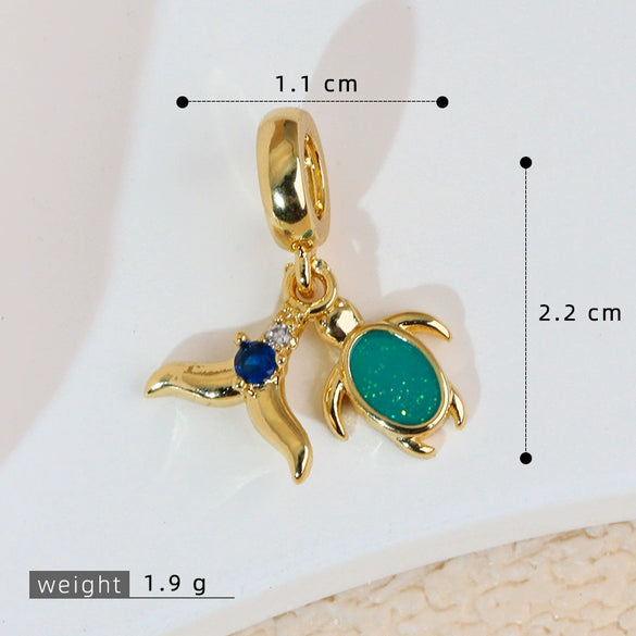 Jewelry Necklace Pendant Copper Animal Zodiac Design With Electroplating Marine Series