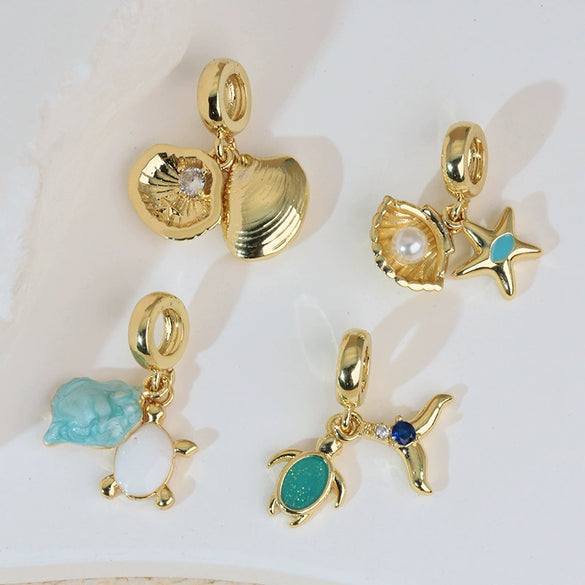 Jewelry Necklace Pendant Copper Animal Zodiac Design With Electroplating Marine Series