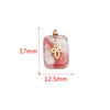 Jewelry Necklace Pendant Natural Stone Pink Crystal Turquoise Stainless Steel Titanium Steel Square Electroplated