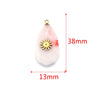 Jewelry Necklace Pendant Natural Stone Pink Crystal Turquoise Stainless Steel Titanium Steel Square Electroplated