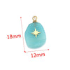 Jewelry Necklace Pendant Natural Stone Pink Crystal Turquoise Stainless Steel Titanium Steel Square Electroplated