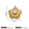 Jewelry Necklace Pendant Stainless Steel French Retro Flower Asymmetrical Petal Electroplated