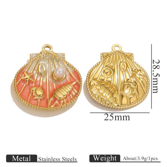 Jewelry Necklace Pendant Stainless Steel French Retro Flower Asymmetrical Petal Electroplated