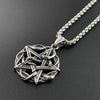 Jewelry Necklace Punk Fivepointed Star Skull Round Doll Pattern Stainless Steel Polish Casting For Men