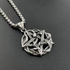Jewelry Necklace Punk Fivepointed Star Skull Round Doll Pattern Stainless Steel Polish Casting For Men