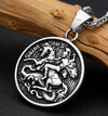 Jewelry Necklace Punk Fivepointed Star Skull Round Doll Pattern Stainless Steel Polish Casting For Men