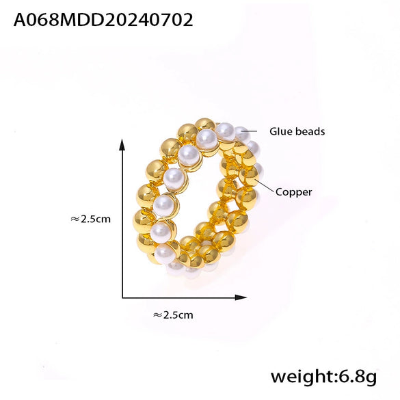 Jewelry Necklace Ring Shell Beads Copper 316L Stainless Steel Electroplating Niche Style Multilayer Design Unisex