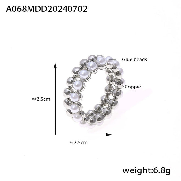 Jewelry Necklace Ring Shell Beads Copper 316L Stainless Steel Electroplating Niche Style Multilayer Design Unisex