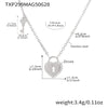 Jewelry Necklace Set Heart Lock Key 316L Stainless Steel 316L Stainless Steel Electroplating Chain Design
