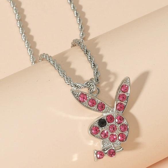 Jewelry Necklace Stainless Steel Alloy Rabbit Geometric Hip Hop Punk Style Twist Chain