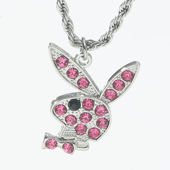 Jewelry Necklace Stainless Steel Alloy Rabbit Geometric Hip Hop Punk Style Twist Chain