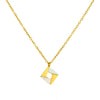 Jewelry Necklace Stainless Steel Gold Plated Square Geometric Pendant O Word Chain For Women