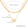 Jewelry Necklace Stainless Steel Goldplated Double Layer Stacked Bow Pendant Fashion Simple Design