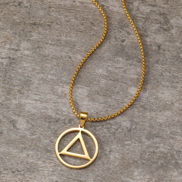 Jewelry Necklace Stainless Steel Square Pearl Chain Pendant With Antiwar Peace Sign Electroplated Unisex