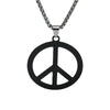 Jewelry Necklace Stainless Steel Square Pearl Chain Pendant With Antiwar Peace Sign Electroplated Unisex