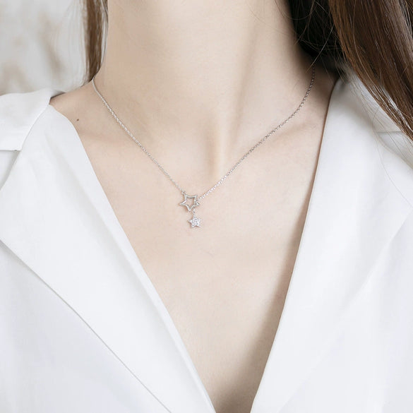 Jewelry Necklace Sterling Silver Style Sweater Clavicle Chain Fivepointed Star Accessories Wholesale