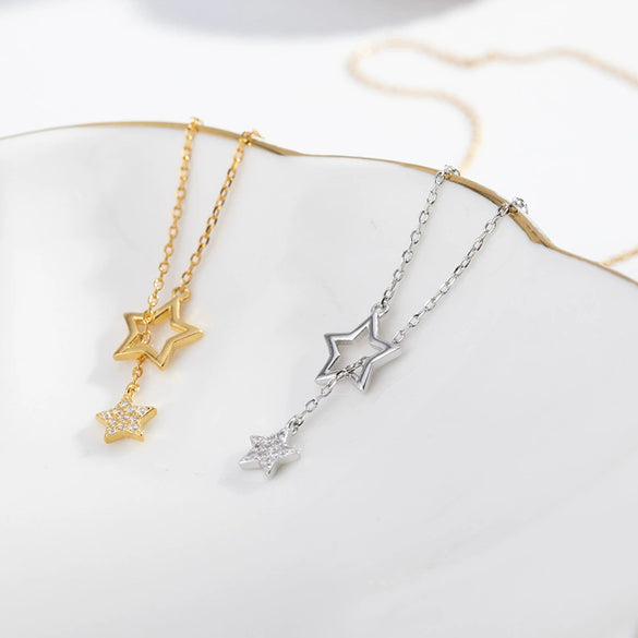 Jewelry Necklace Sterling Silver Style Sweater Clavicle Chain Fivepointed Star Accessories Wholesale