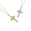 Jewelry Necklace Titanium Steel Gemstone Cross Pendant Simple Electroplating Design