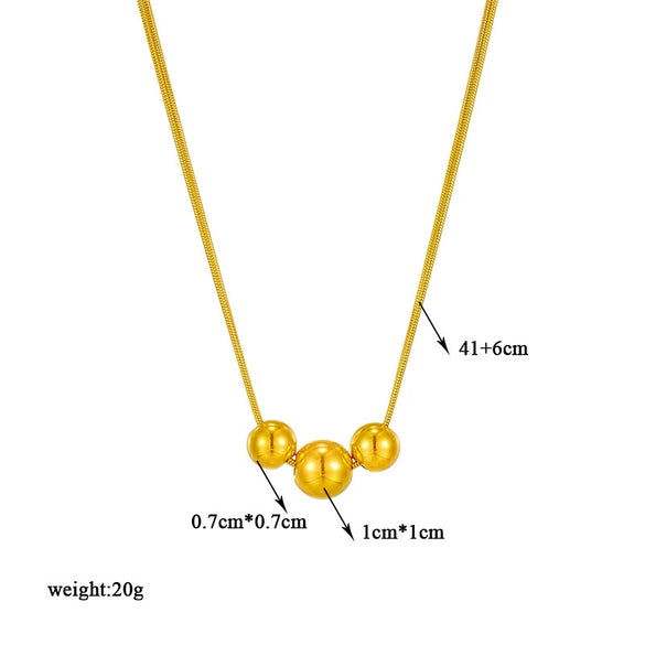 Jewelry Necklace Titanium Steel Geometric Beaded Electroplating