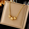 Jewelry Necklace Titanium Steel Geometric Beaded Electroplating