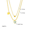 Jewelry Necklace Titanium Steel Love Pendant Retro Simple Shell Multi Layer Stacked Electroplating For Women