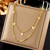 Jewelry Necklace Titanium Steel Rhombus Sequin Electroplating Doublelayer Women's Cold Style