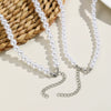 Jewelry Necklace Women Handmade Imitation Pearls Beads Box Chain Geometric