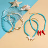 Jewelry Necklace Women's Ocean Style Turquoise Alloy Pendant Electroplating Geometric Design