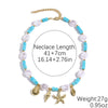 Jewelry Necklace Women's Ocean Style Turquoise Alloy Pendant Electroplating Geometric Design