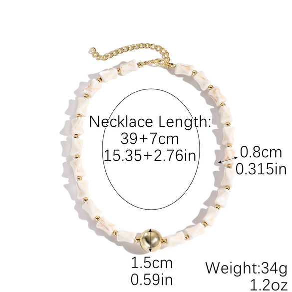 Jewelry Necklace Women's Ocean Style Turquoise Alloy Pendant Electroplating Geometric Design