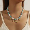 Jewelry Necklace Women's Ocean Style Turquoise Alloy Pendant Electroplating Geometric Design