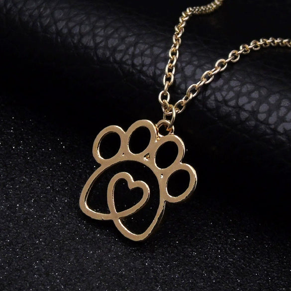 Jewelry New Fashion Hollow Love Dog Claw Necklace Pendant Hot Goods