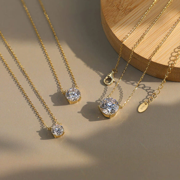 Jewelry Nose Diamond Necklace S925 Sterling Silver 8A Flash Zirconium Clavicle Chain Geometric Style Electroplated O Word Chain