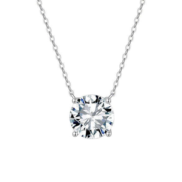 Jewelry Nose Diamond Necklace S925 Sterling Silver 8A Flash Zirconium Clavicle Chain Geometric Style Electroplated O Word Chain