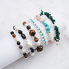 Jewelry Obsidian Baroque Shell Beads S925 Sterling Silver Tiger Eye Stone Geometric Electroplating Bracelet For Women