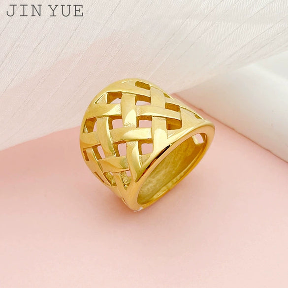 Jewelry Open Ring Stainless Steel Geometric Woven Stitching Electroplating