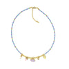 Jewelry Organic Glass Geometric Smiley Face Hand Knitted Necklace Pendant For Women