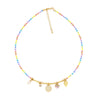 Jewelry Organic Glass Geometric Smiley Face Hand Knitted Necklace Pendant For Women