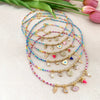 Jewelry Organic Glass Geometric Smiley Face Hand Knitted Necklace Pendant For Women