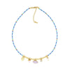 Jewelry Organic Glass Geometric Smiley Face Hand Knitted Necklace Pendant For Women