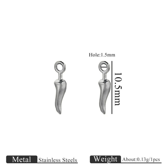 Jewelry Ornament Vacuum Gold Plated Stainless Steel Chili Gourd Pendant Accessories For Earrings Bracelet
