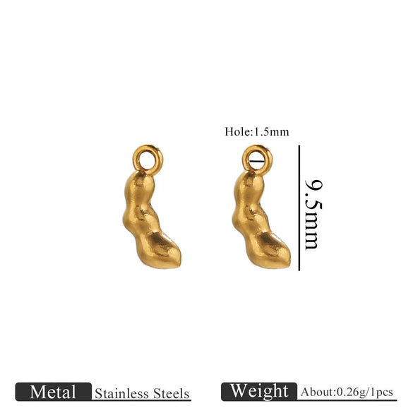 Jewelry Ornament Vacuum Gold Plated Stainless Steel Chili Gourd Pendant Accessories For Earrings Bracelet