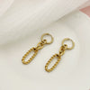 Jewelry Oval Twist Earrings Stainless Steel Electroplated