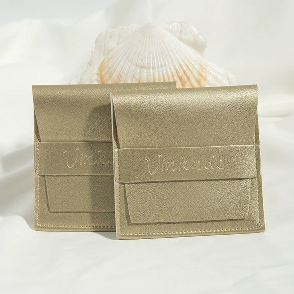 Jewelry Packaging Bag Faux Leather Pu Snap Bag For Necklace Ring Storage